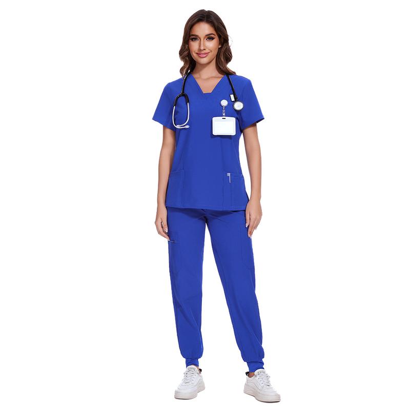 COZYFIT Scrubs for Women Nova Vital Set - V-Neck Top & Cargo Pants with 10 Pockets
