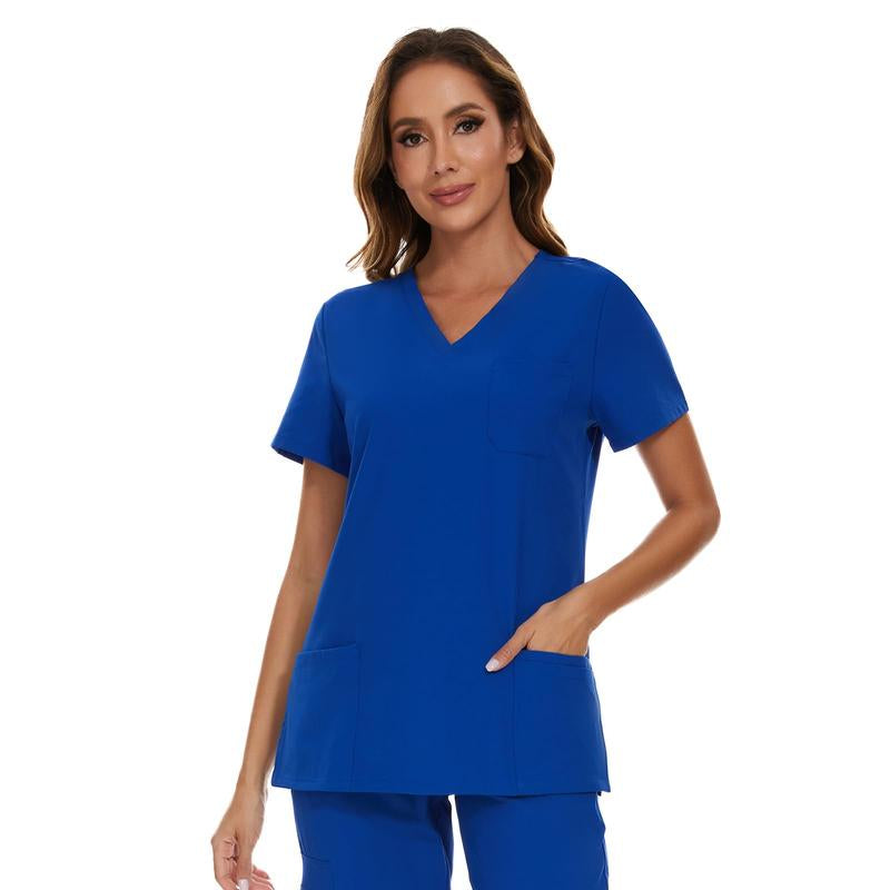 COZYFIT Scrub Tops for Woman - Soft Stretch, V-Neck Top Scrubs with 3 Pockets, Easy Care for Women
