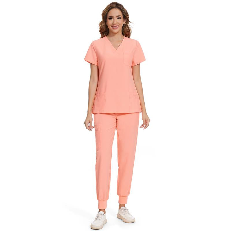 Cozyfit Scrubs for Women Luna Vital Set - Stretch V-Neck Scrub Top & Jogger Pant with 8 Pockets Clothes Workwear Womenswear Comfort