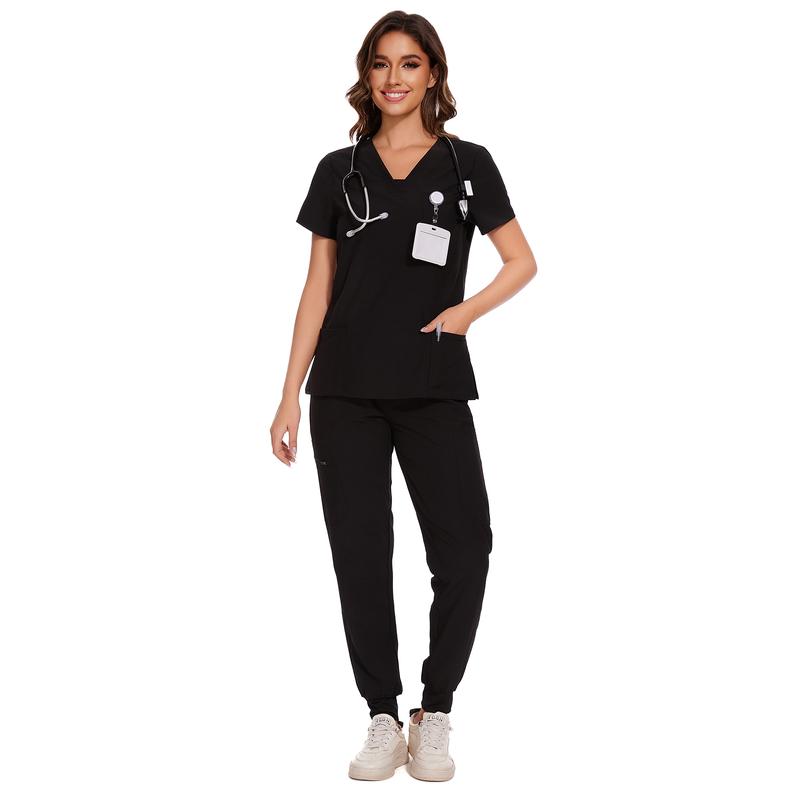 COZYFIT Scrubs for Women Nova Vital Set - V-Neck Top & Cargo Pants with 10 Pockets