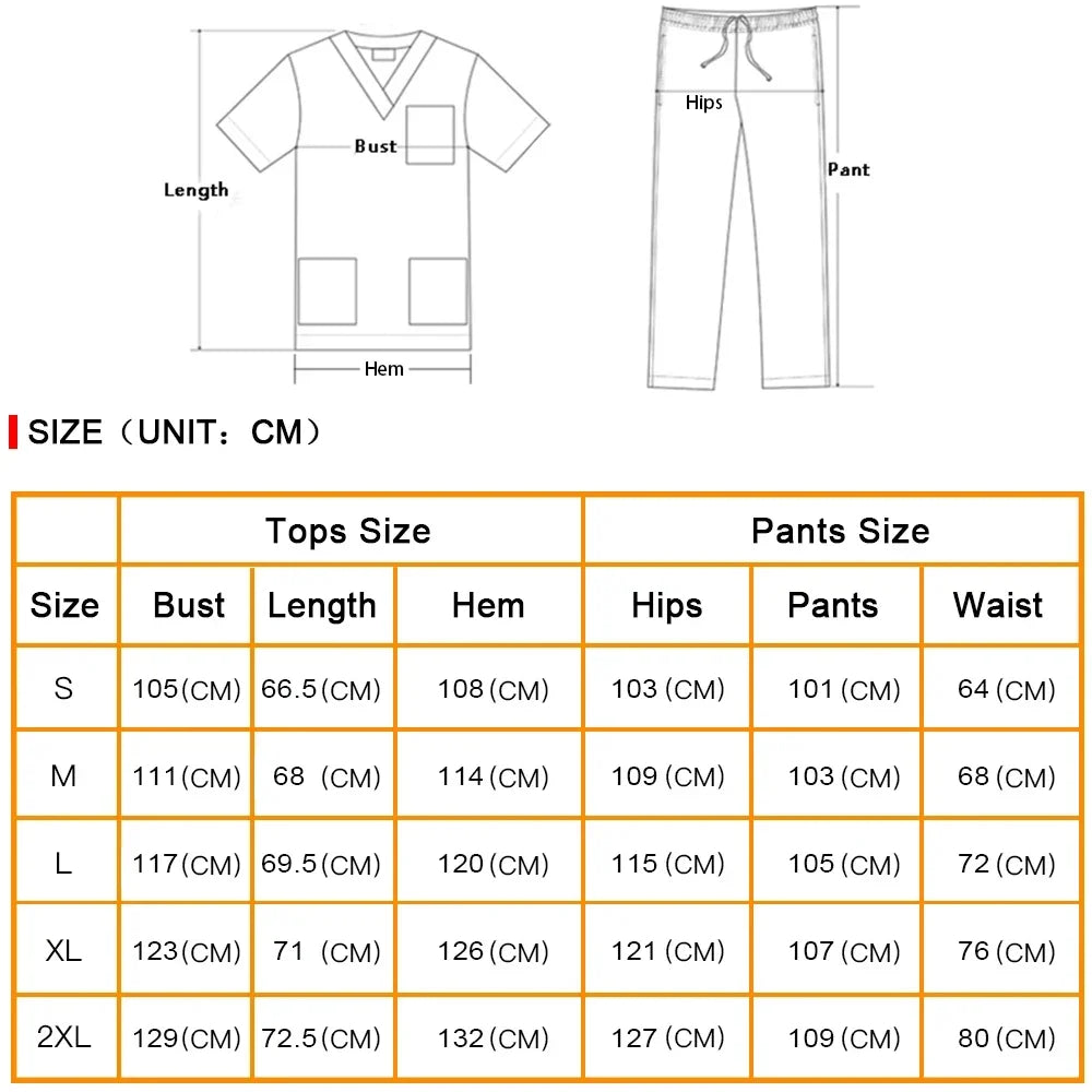 Fashion Women Workwear Scrub Tops+Pant Medical Uniform Surgery Scrubs Shirt Short Sleeve Pet Shop Doctor Nurse Nursing Uniform