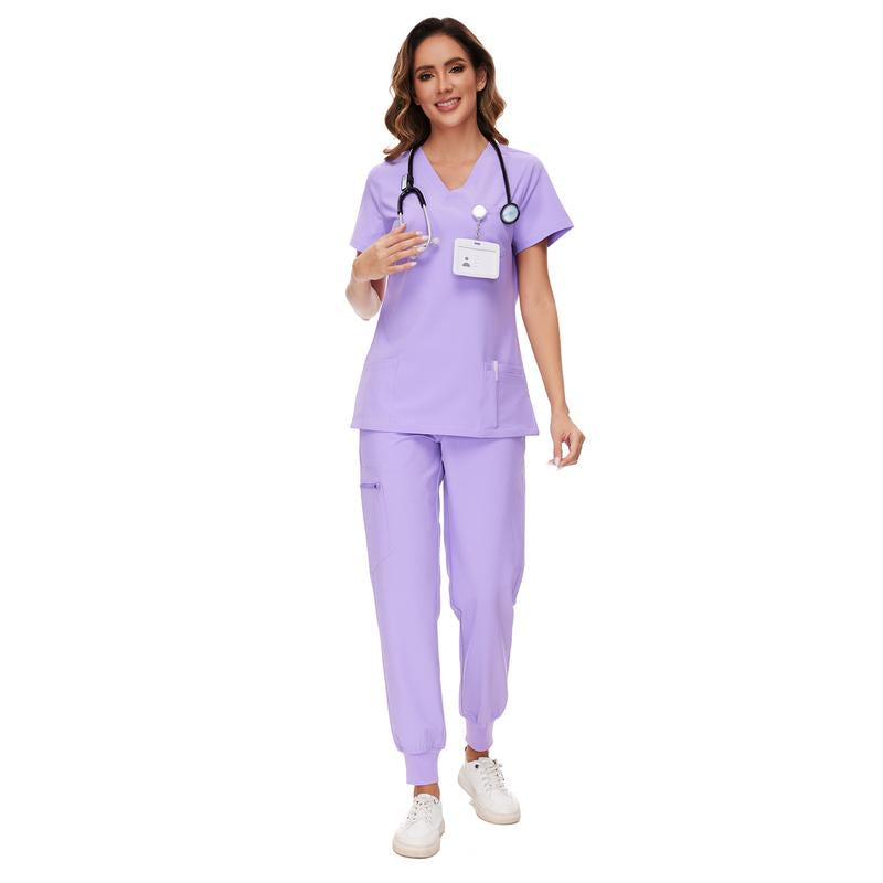 Cozyfit Scrubs for Women Luna Vital Set - Stretch V-Neck Scrub Top & Jogger Pant with 8 Pockets Clothes Workwear Womenswear Comfort