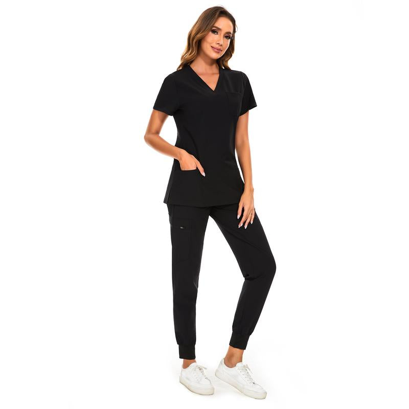 Cozyfit Scrubs for Women Luna Vital Set - Stretch V-Neck Scrub Top & Jogger Pant with 8 Pockets Clothes Workwear Womenswear Comfort