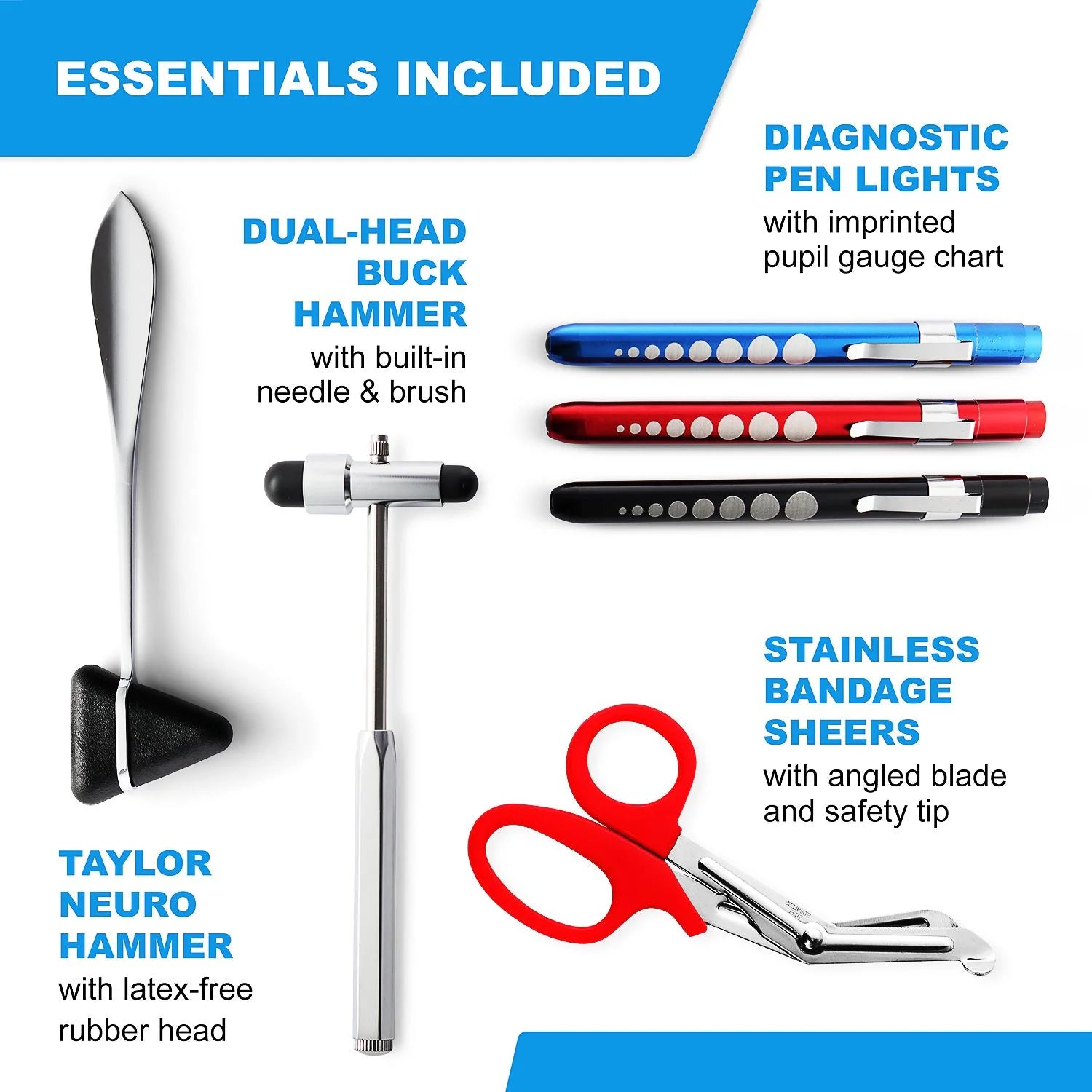 KB-9397-PK Stethoscope Case, Supplies Included, Pink with Multiple Compartments, Portable and Lightweight First Aid Kit Bag with Vital Medical Supplies, Nursing Accessories for Nurses