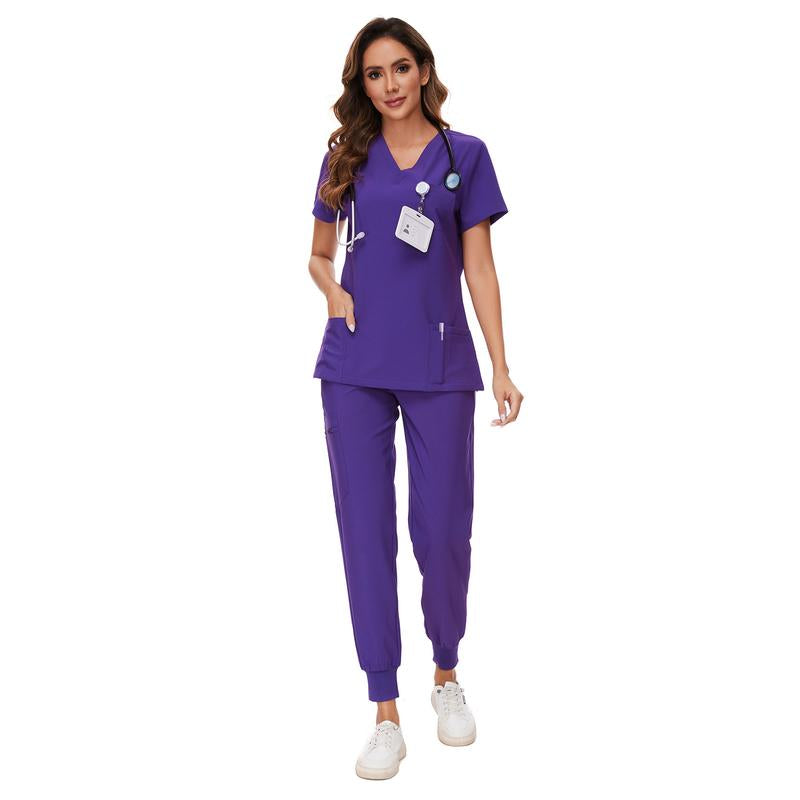 Cozyfit Scrubs for Women Luna Vital Set - Stretch V-Neck Scrub Top & Jogger Pant with 8 Pockets Clothes Workwear Womenswear Comfort