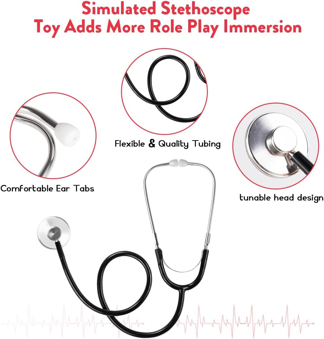 Kids Doctor Costume - Scrubs with Lab Coat & Carry Bag for Dress Up