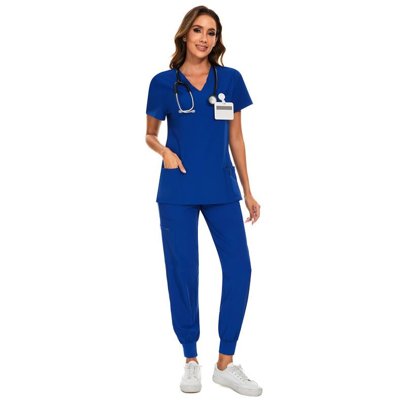 Cozyfit Scrubs for Women Luna Vital Set - Stretch V-Neck Scrub Top & Jogger Pant with 8 Pockets Clothes Workwear Womenswear Comfort