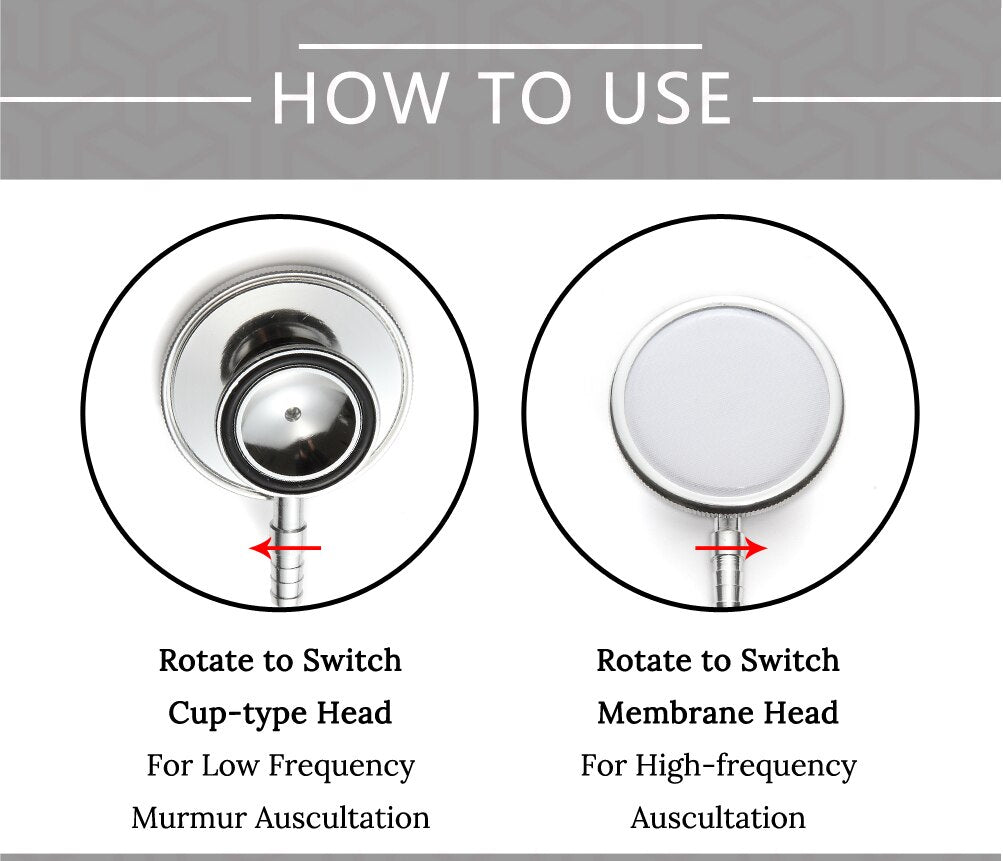 Portable Double Head Stethoscope for Medical Use