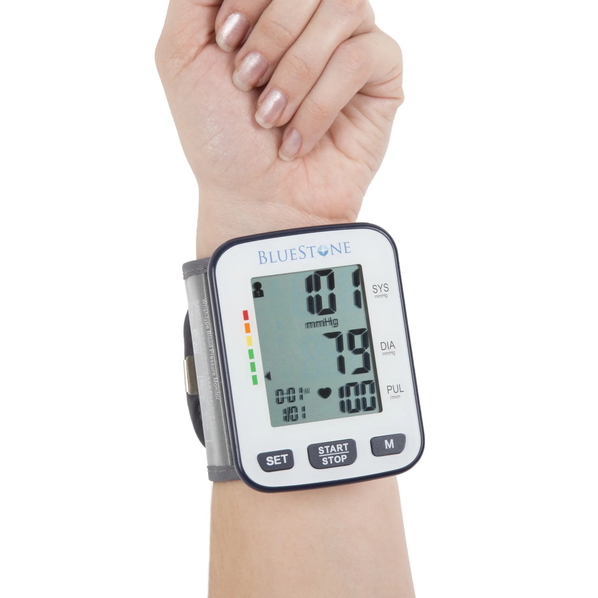 Cuff-Style Blood Pressure Machine - Electronic Blood Pressure Cuff and Pulse Monitor with LCD Display, Memory, and Storage Case by