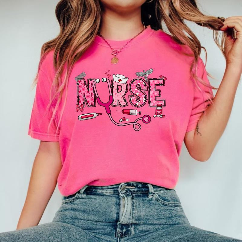 Valentine Nurse T-Shirt, Cute Nurse Shirt, Gift for Nurse, Nursing Student Shirt, RN Tee
