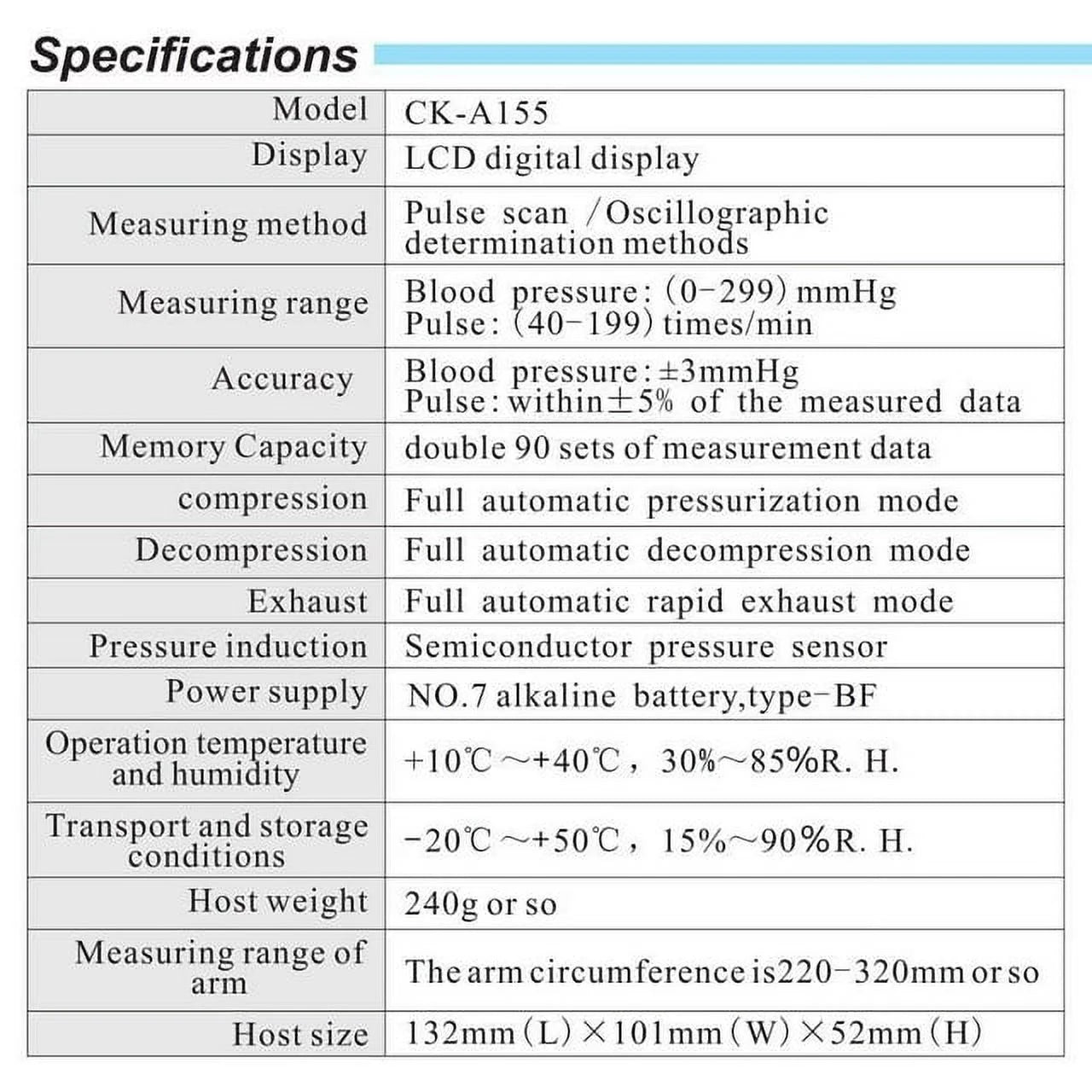 Blood Pressure Cuff, Rechargable Upper Arm Blood Pressure Monitor BP Machine, Accurate Blood Pressure Machine Kit, Pulse Rate Monitor for Home Use