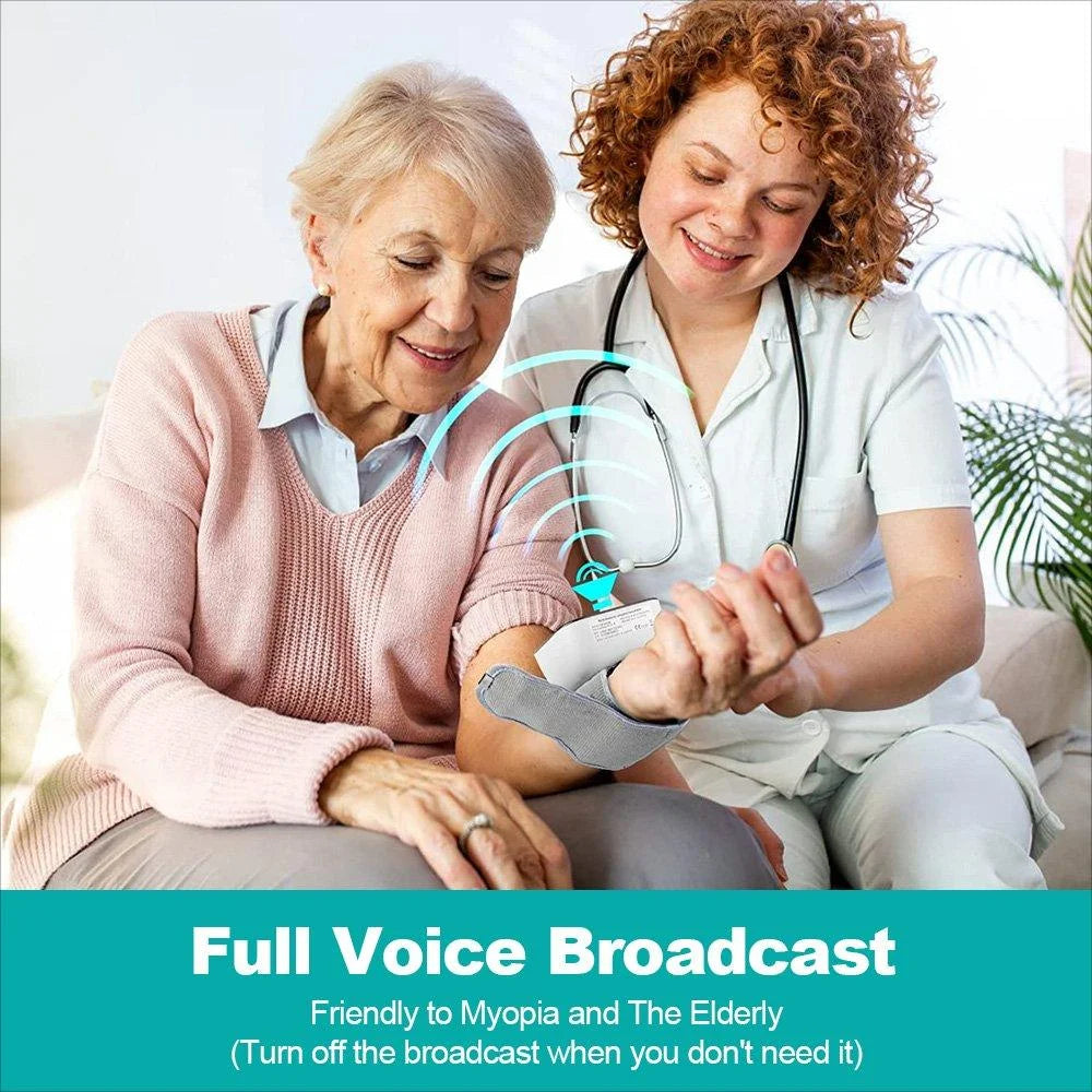 Automatic Wrist Blood Pressure Monitor, Adjustable Wrist Cuff, Portable BP Cuff Accurate Digital Heart Rate Monitor, Large LCD Talking BP Monitor for Home Travel