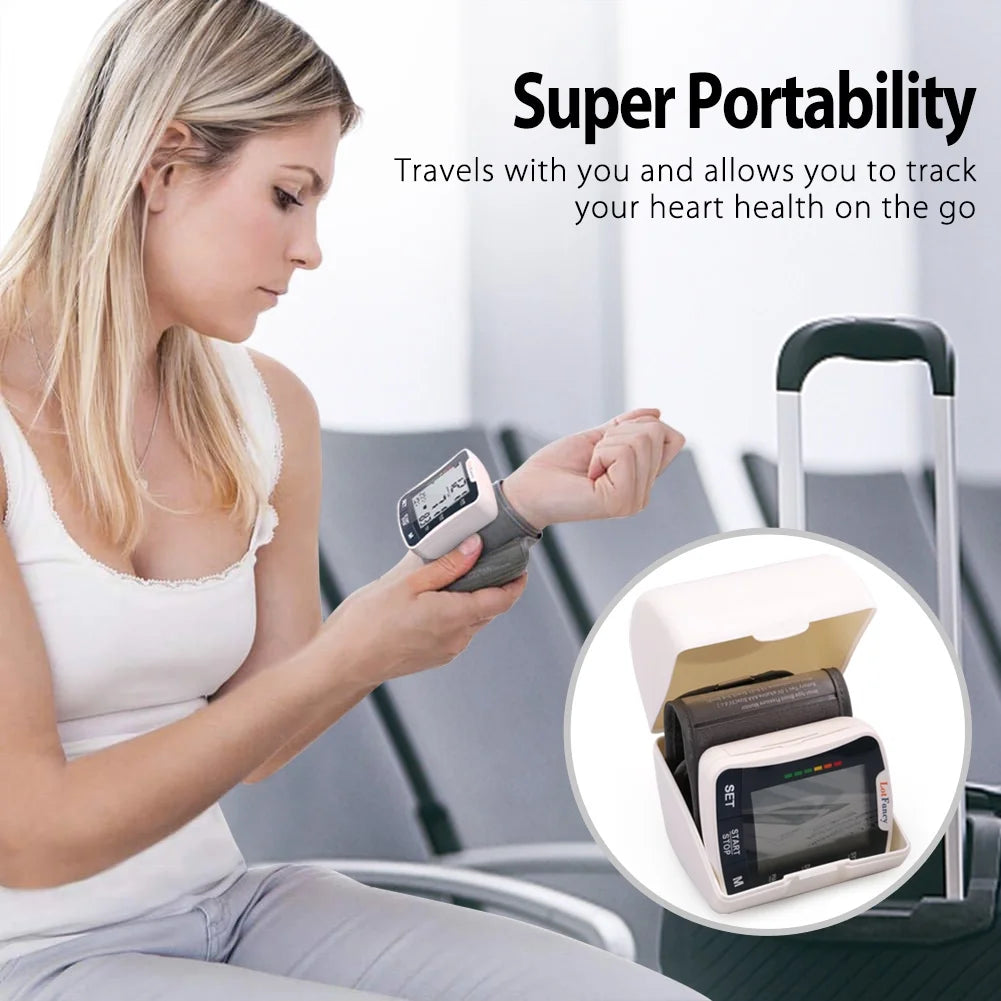 Blood Pressure Monitor, Wrist BP Cuff Machine Voice Broadcast, Home BP Gauge