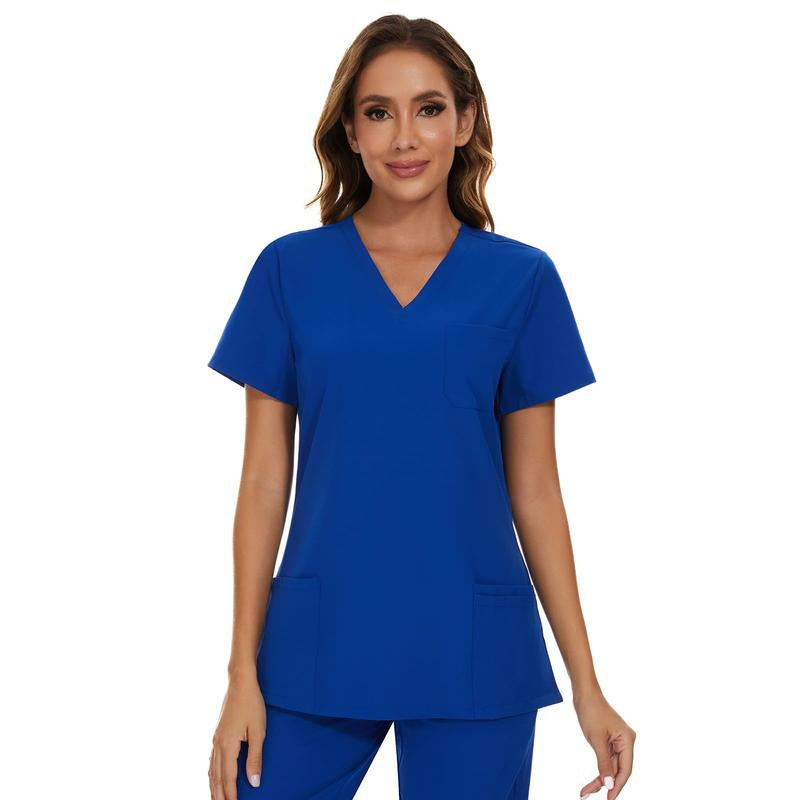 COZYFIT Scrub Tops for Woman - Soft Stretch, V-Neck Top Scrubs with 3 Pockets, Easy Care for Women