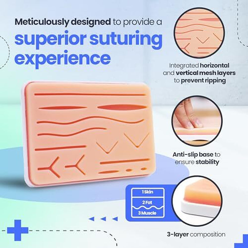 Complete Suture Practice Kit for Medical Students W/How-To Suture HD Video Co...