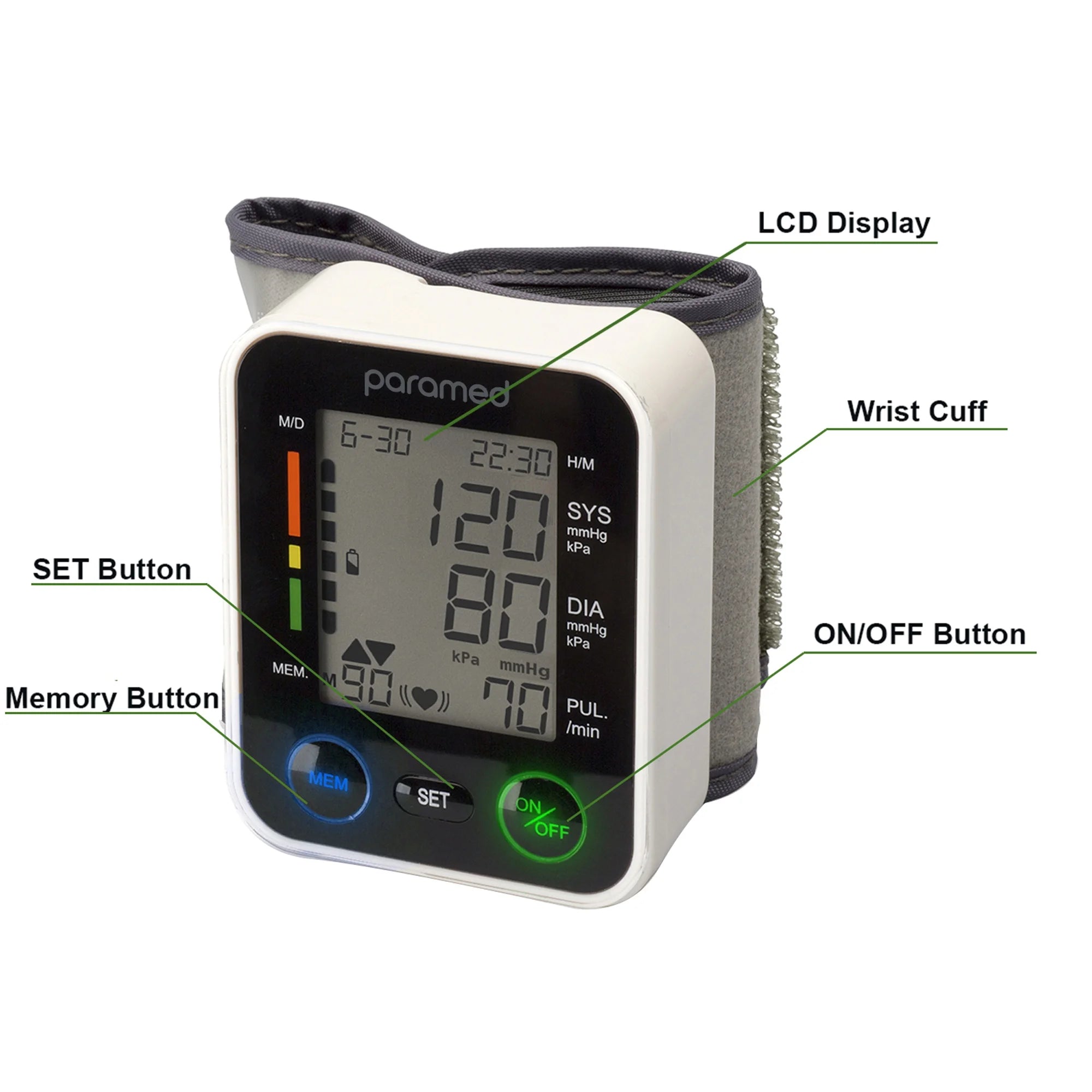 Wrist Blood Pressure Monitor, Adjustable Blood Pressure Cuff for Wrist & Carrying Case