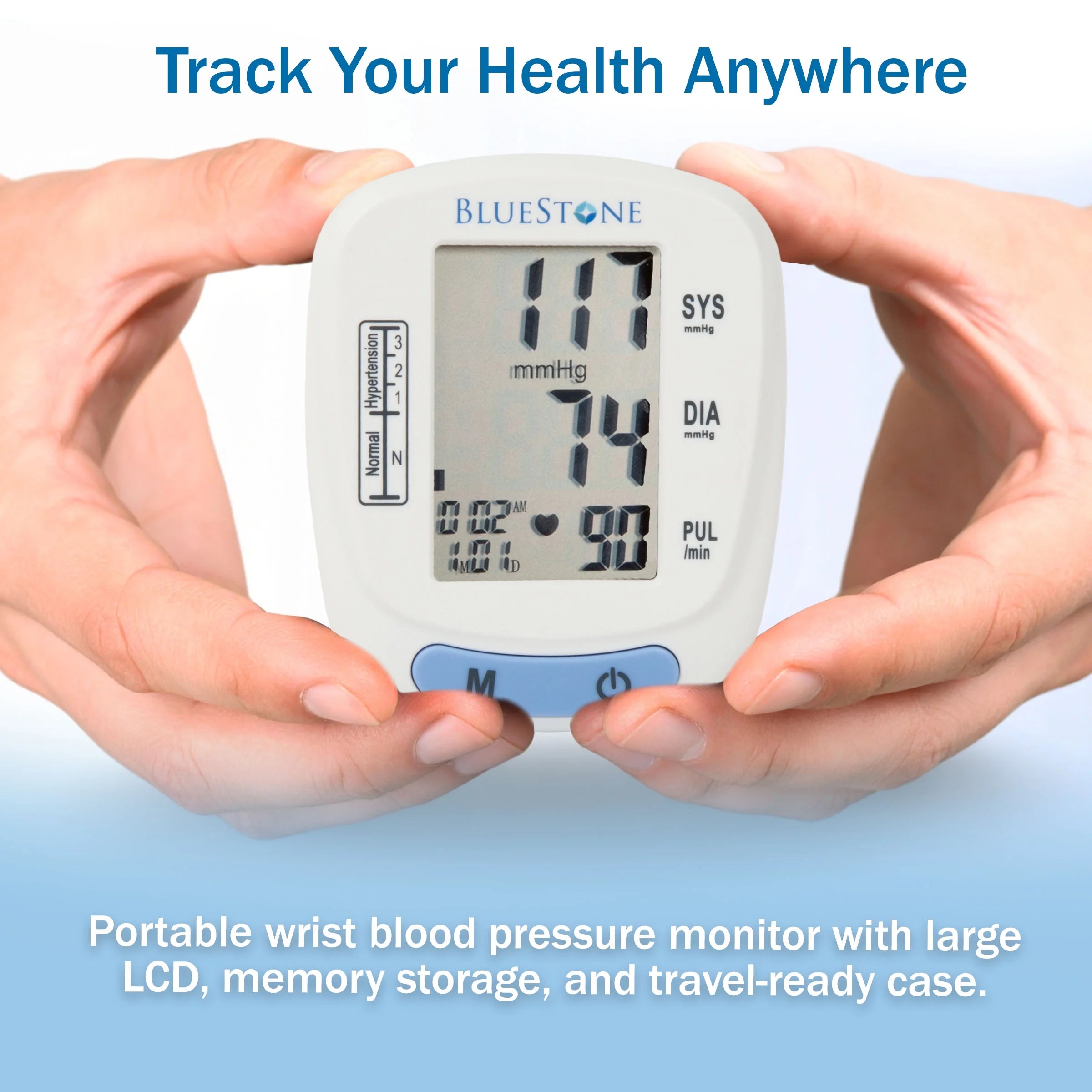 Blood Pressure Machine - Automatic BP and Pulse Monitor for Heart Health with Digital LCD Screen and Storage Case