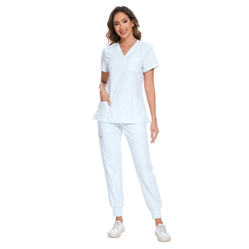 Cozyfit Scrubs for Women Luna Vital Set - Stretch V-Neck Scrub Top & Jogger Pant with 8 Pockets Clothes Workwear Womenswear Comfort