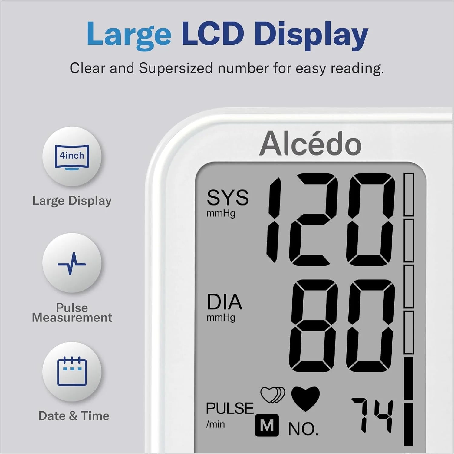 Blood Pressure Monitor for Home Use, Automatic Digital BP Machine with Large Cuff for Upper Arm, LCD Screen, Memory, Talking Function Large Screen