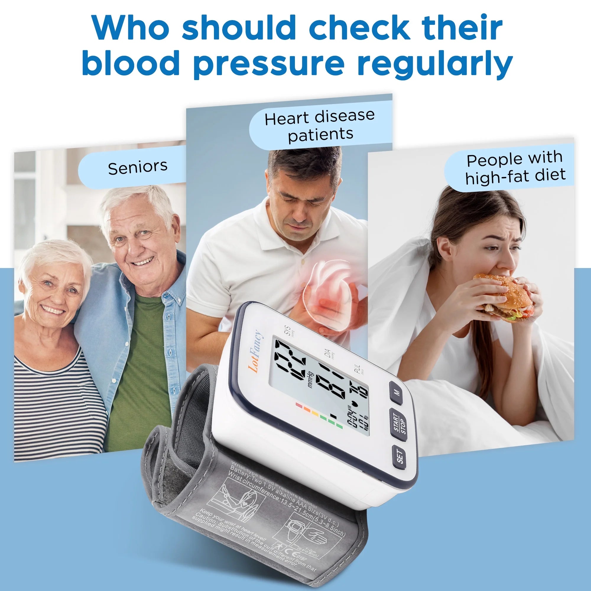 Blood Pressure Cuff Wrist, Wrist Blood Pressure Monitor for Home Travel Use