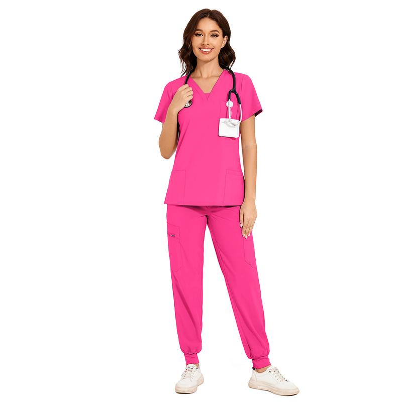 COZYFIT Scrubs for Women Nova Vital Set - V-Neck Top & Cargo Pants with 10 Pockets