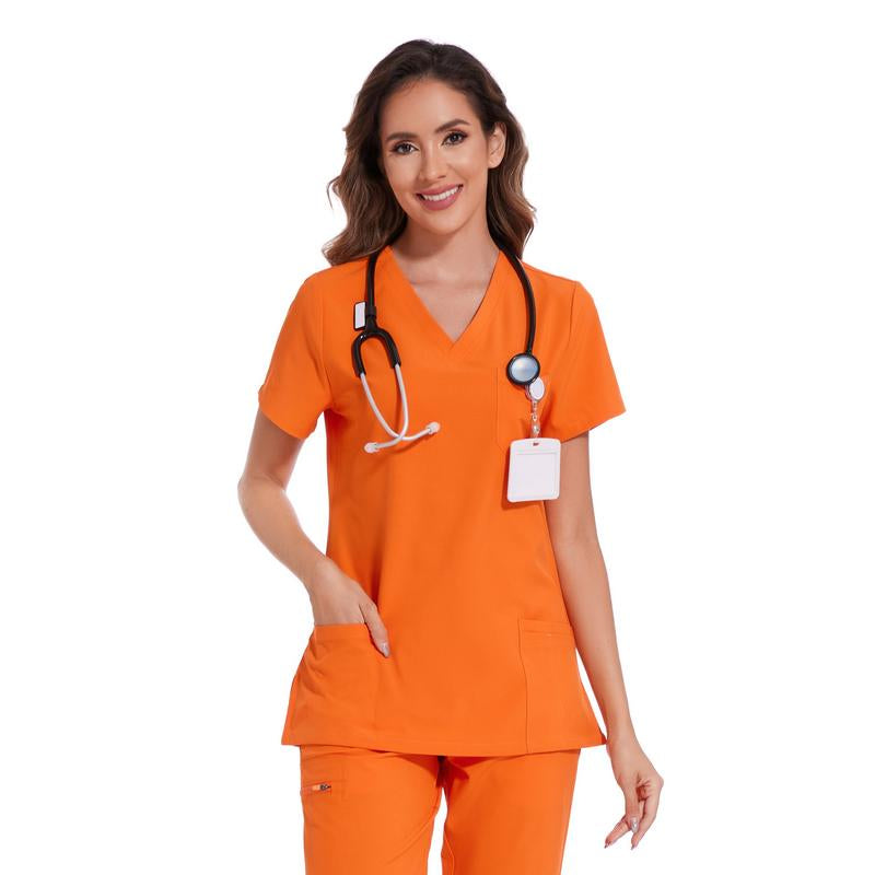 COZYFIT Scrub Tops for Woman - Soft Stretch, V-Neck Top Scrubs with 3 Pockets, Easy Care for Women