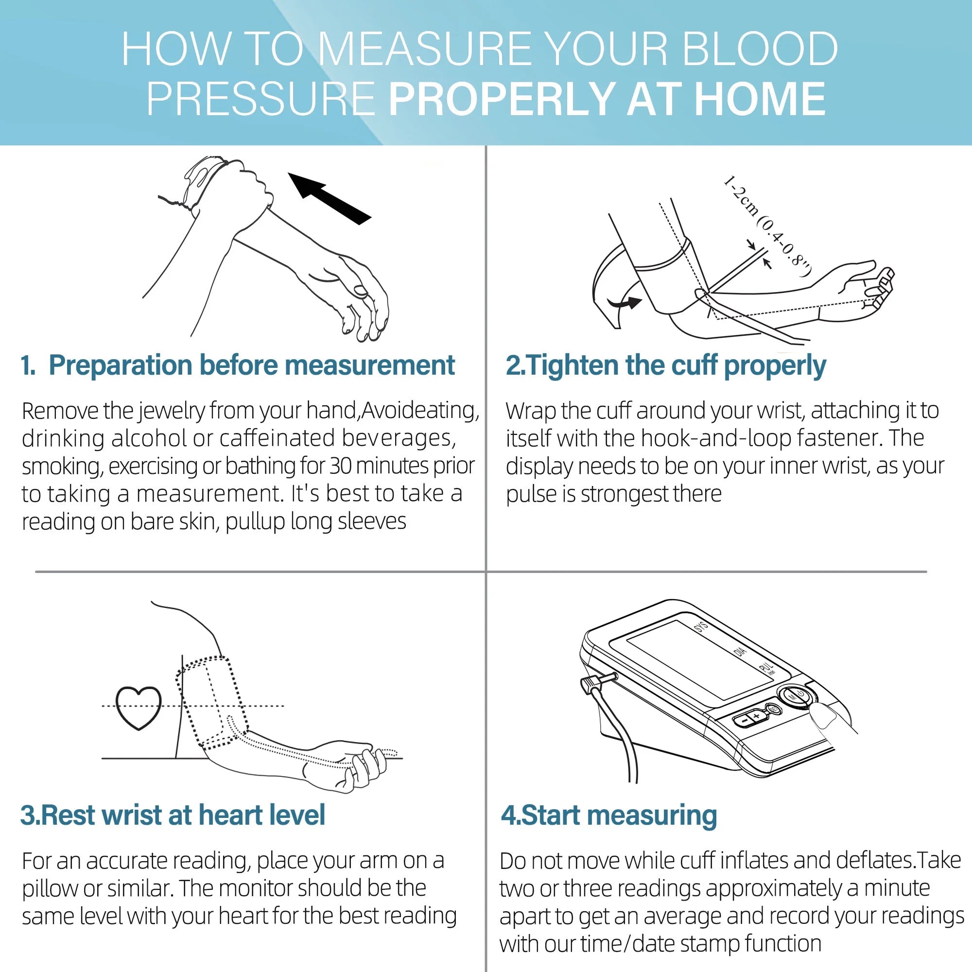 Arm Blood Pressure Monitor with Adaptor and Large Cuff, BP Digital Machine for Home Use
