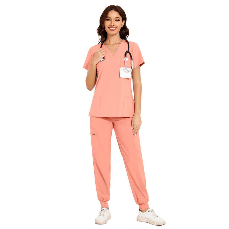 COZYFIT Scrubs for Women Nova Vital Set - V-Neck Top & Cargo Pants with 10 Pockets