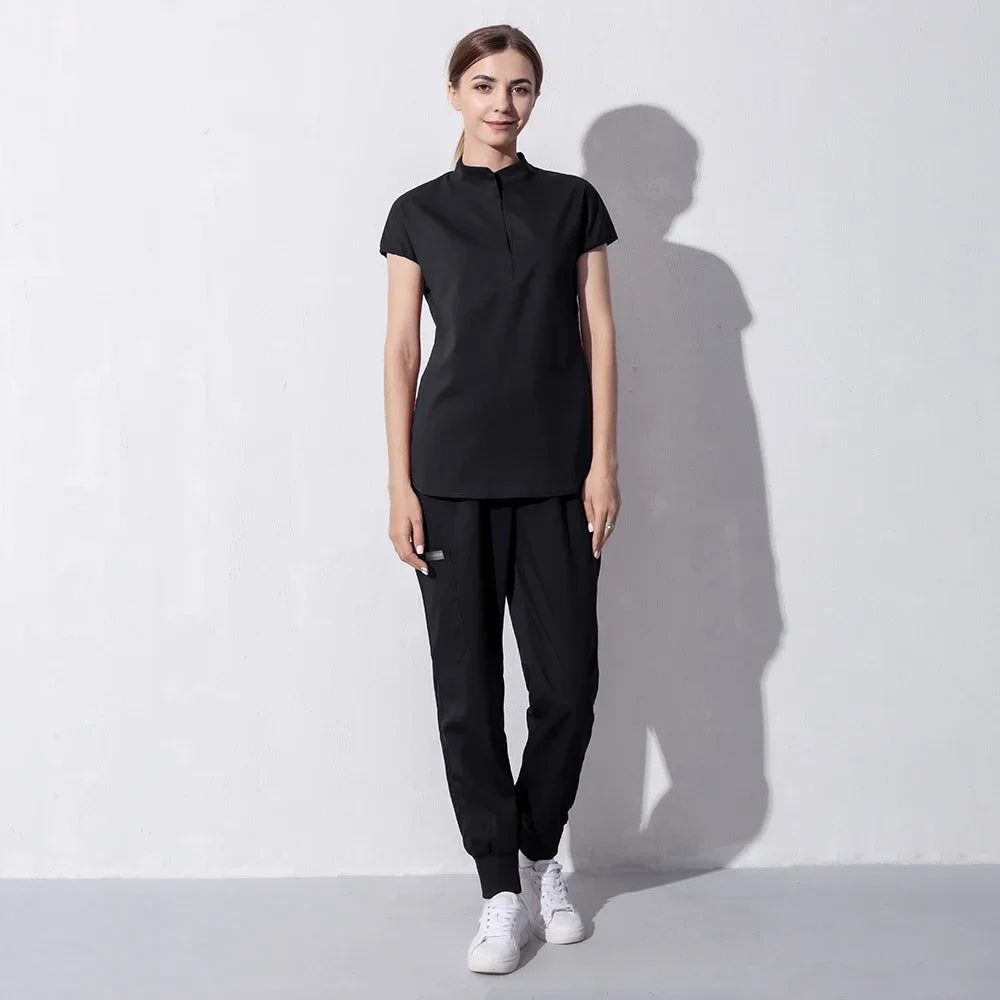 Fashion Women Workwear Scrub Tops+Pant Medical Uniform Surgery Scrubs Shirt Short Sleeve Pet Shop Doctor Nurse Nursing Uniform