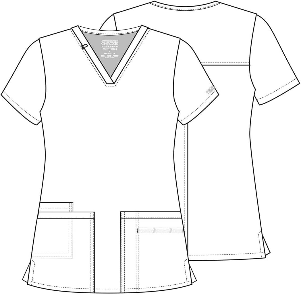 Scrub for Women Modern Classic V-Neck Top with 3 Pockets, 2-Way Stretch, Ultra Soft & Breathable Fabric - WW630
