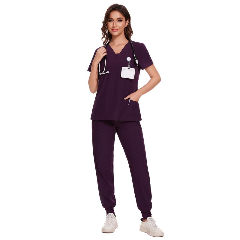 COZYFIT Scrubs for Women Nova Vital Set - V-Neck Top & Cargo Pants with 10 Pockets
