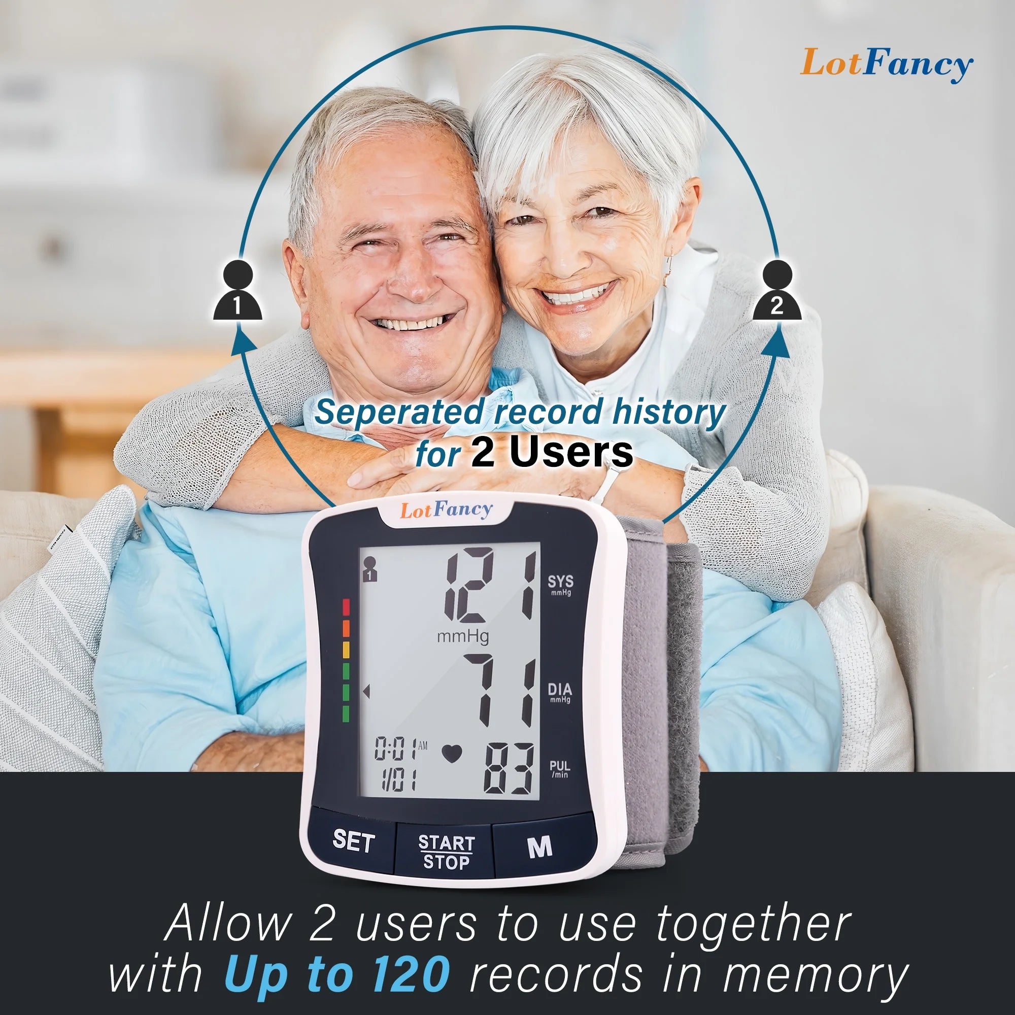 Blood Pressure Monitor, Wrist BP Cuff Machine Voice Broadcast, Home BP Gauge