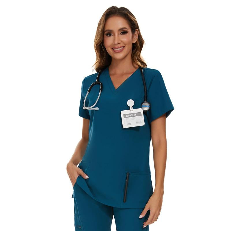 COZYFIT Scrub Tops for Woman - Soft Stretch, V-Neck Top Scrubs with 3 Pockets, Easy Care for Women