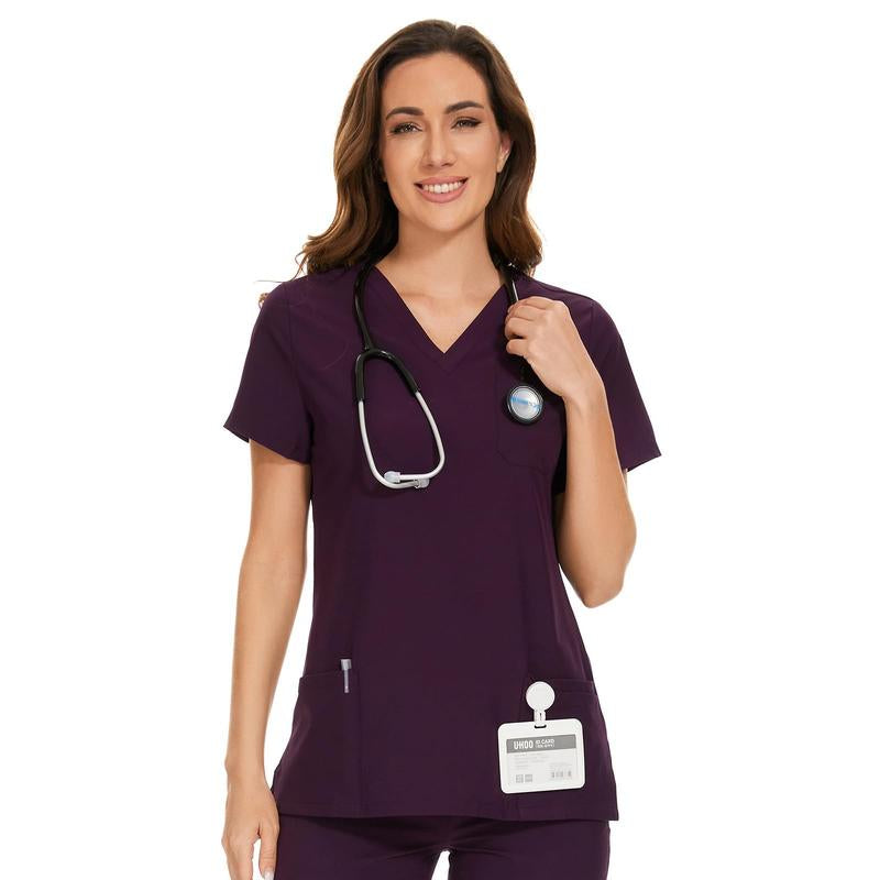 COZYFIT Scrub Tops for Woman - Soft Stretch, V-Neck Top Scrubs with 3 Pockets, Easy Care for Women