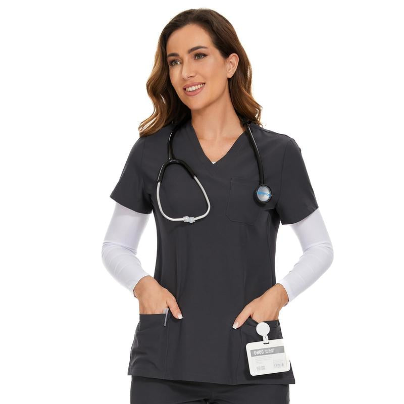 COZYFIT Scrub Tops for Woman - Soft Stretch, V-Neck Top Scrubs with 3 Pockets, Easy Care for Women