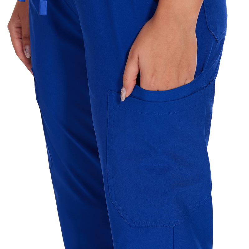 COZYFIT Scrubs for Women Nova Vital Set - V-Neck Top & Cargo Pants with 10 Pockets