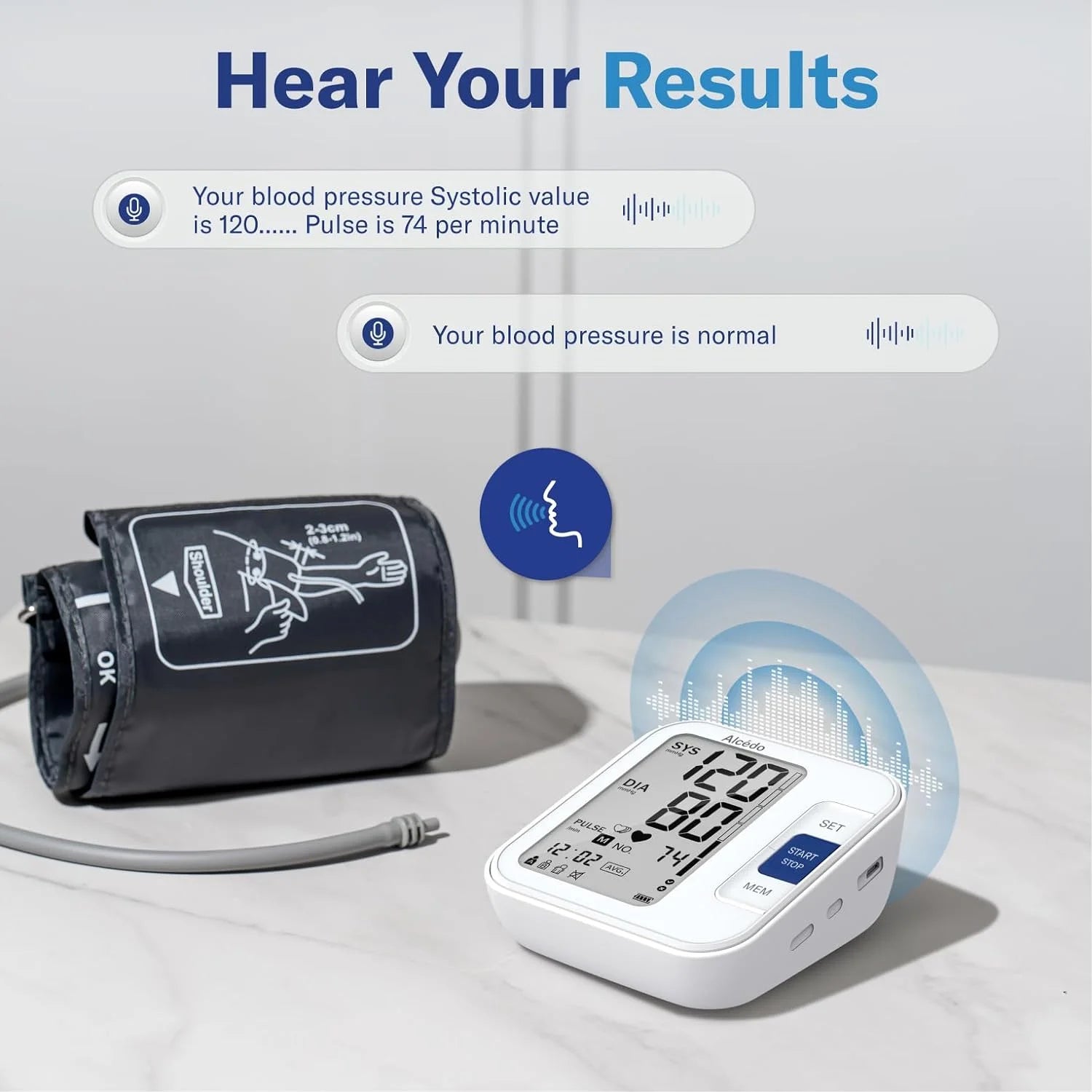 Blood Pressure Monitor for Home Use, Automatic Digital BP Machine with Large Cuff for Upper Arm, LCD Screen, Memory, Talking Function Large Screen