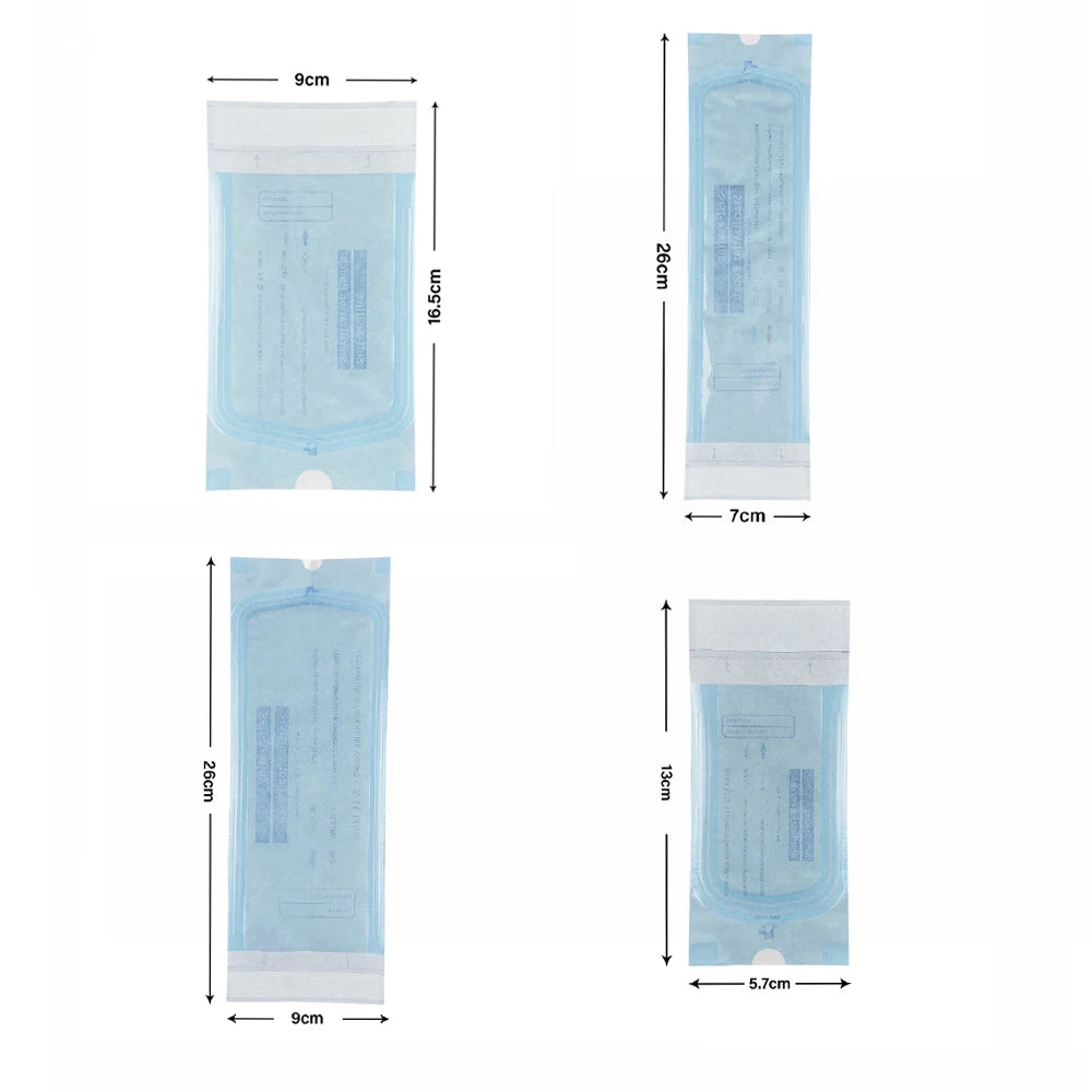 200Pcs Disposable Sterilization Pouch Bags Puncture Self-Sealing Bag 5 Sizes Tattoo Dental Nail Accessories Dental Medical Tools