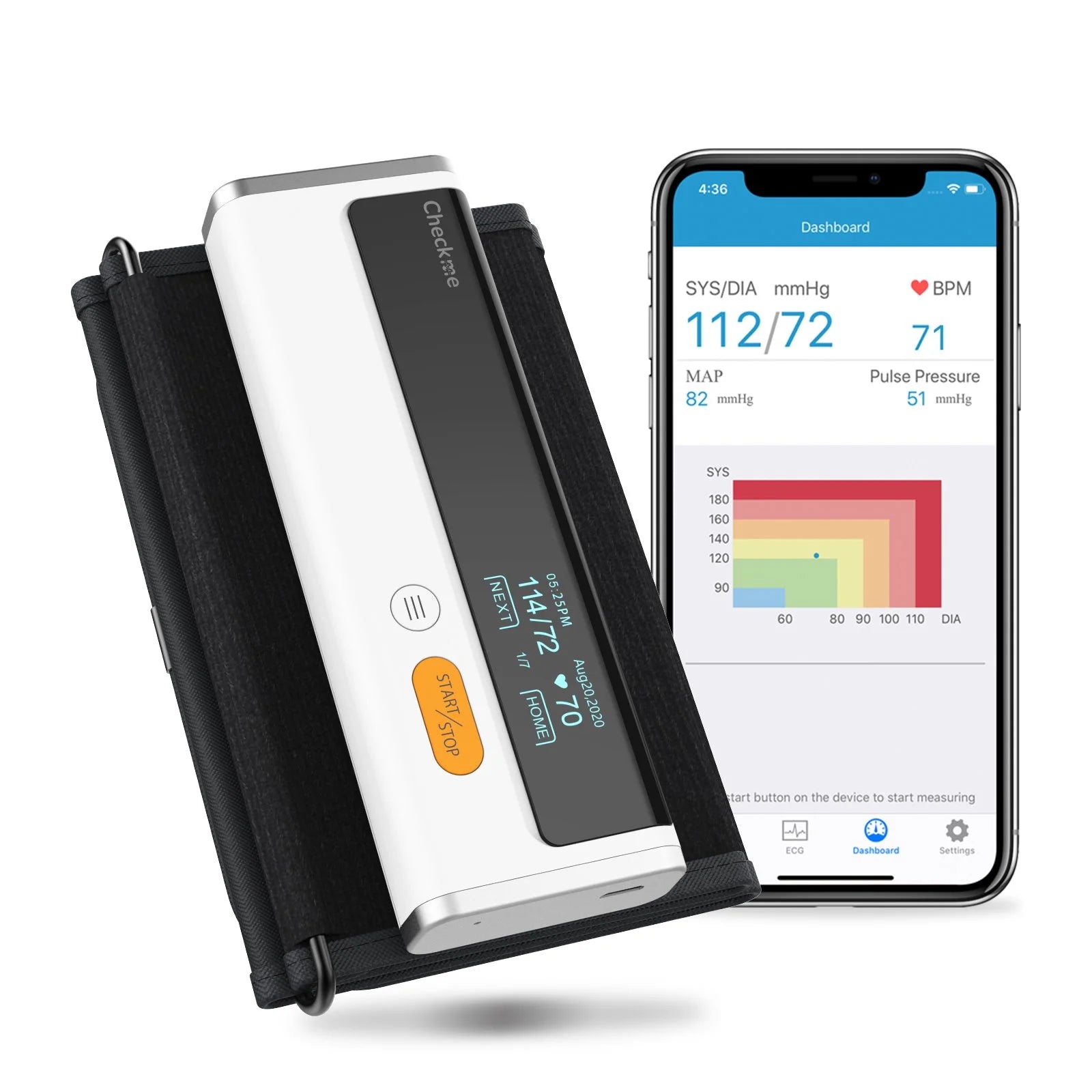 BP2 Blood Pressure Monitors, Upper Arm Blood Pressure BP Cuff Machine, with Accurate AI EKG Analysis, Free App