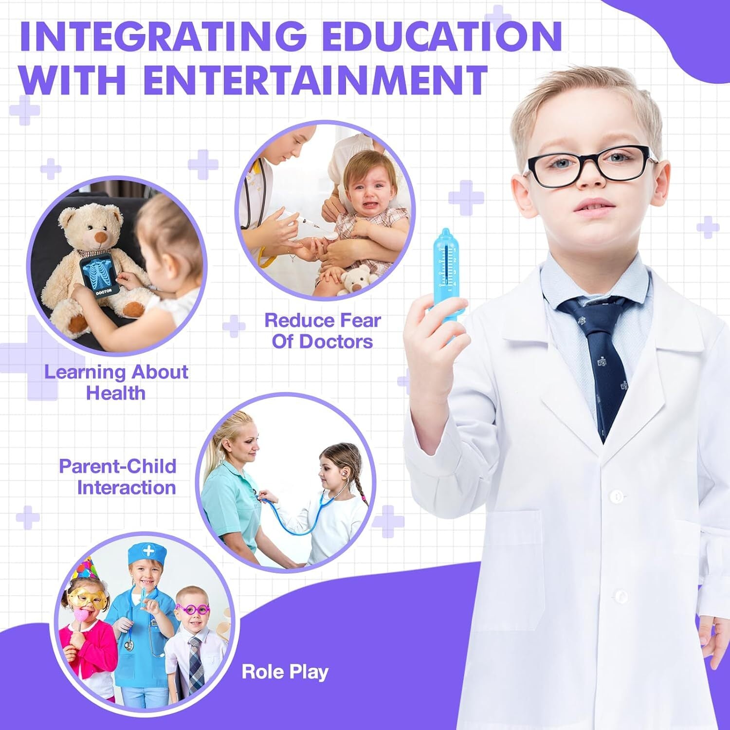 15Pcs Kids Doctor Kit for Kids,Kids Doctors Play Set with Real Stethoscope,Me