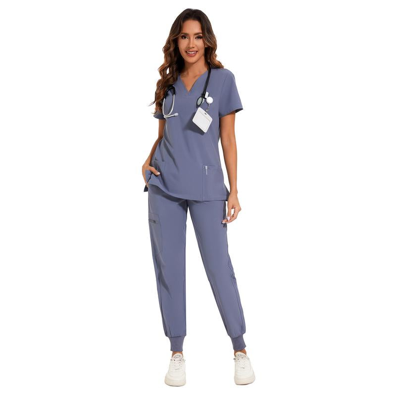Cozyfit Scrubs for Women Luna Vital Set - Stretch V-Neck Scrub Top & Jogger Pant with 8 Pockets Clothes Workwear Womenswear Comfort