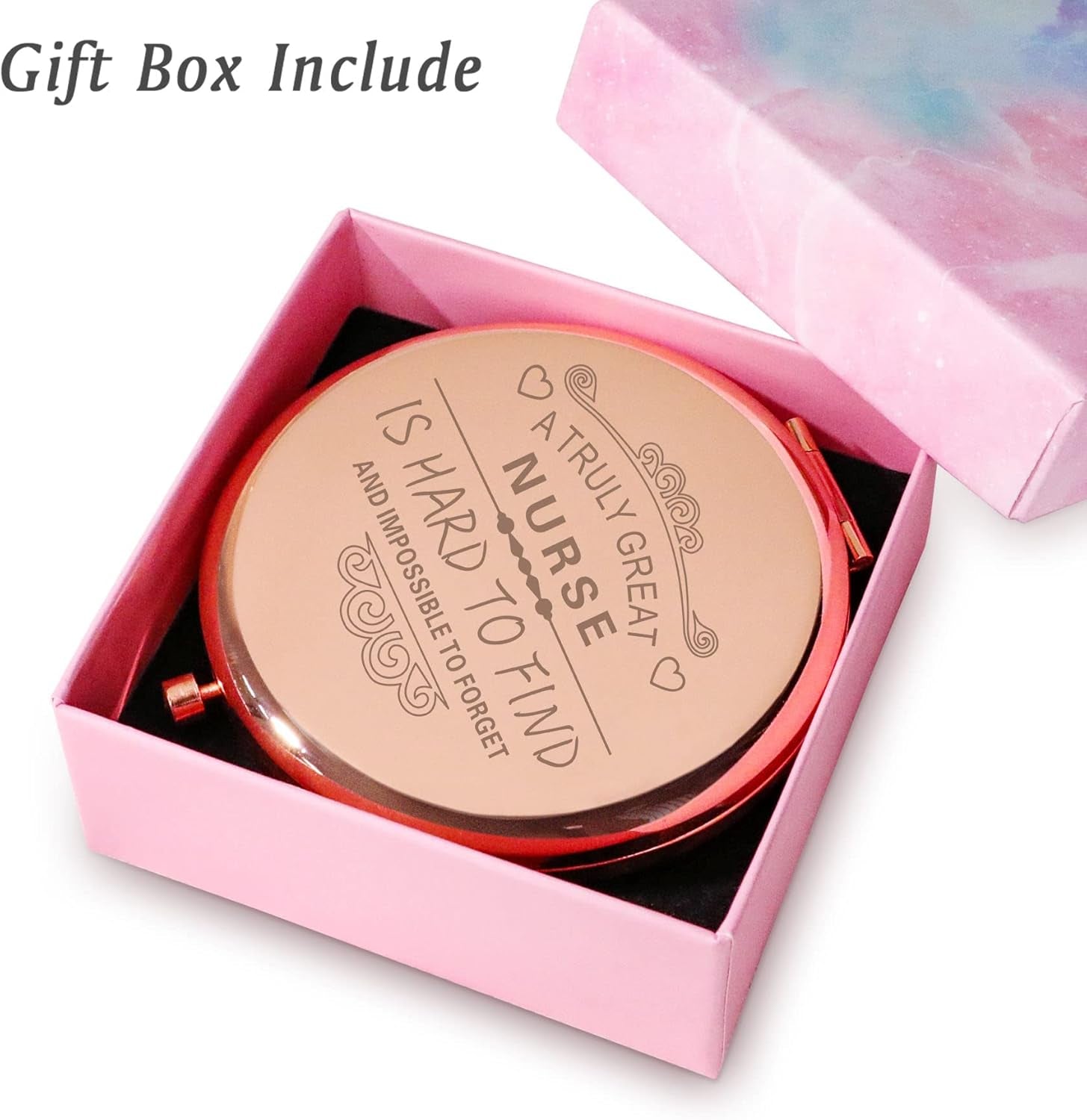 Nurse Gifts for Women, Nurse Appreciation Gifts for Nursing Week, Personalized Compact Mirrors, Unique Gift for Retirement Leaving Going Away Farewell Goodbye