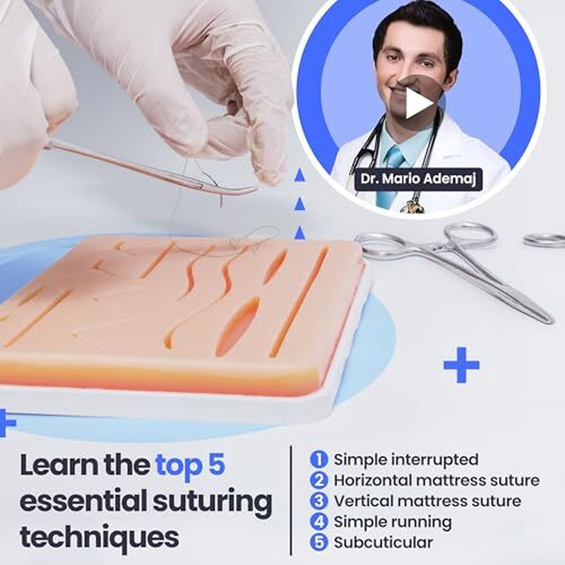 Complete Suture Practice Kit for Medical Students W/How-To Suture HD Video Co...