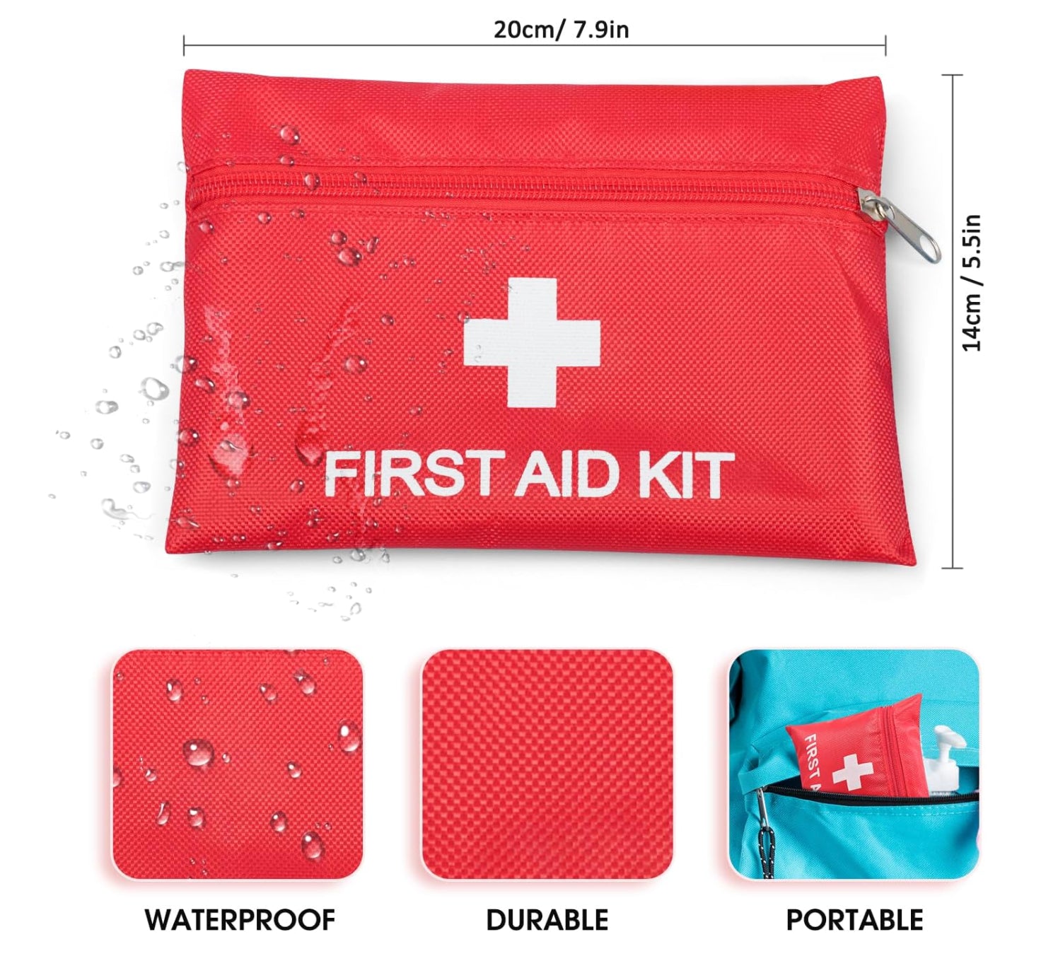 Mini First Aid Kit Bag 116 Pieces Small First Aid Kit Includes Emergency Tape US