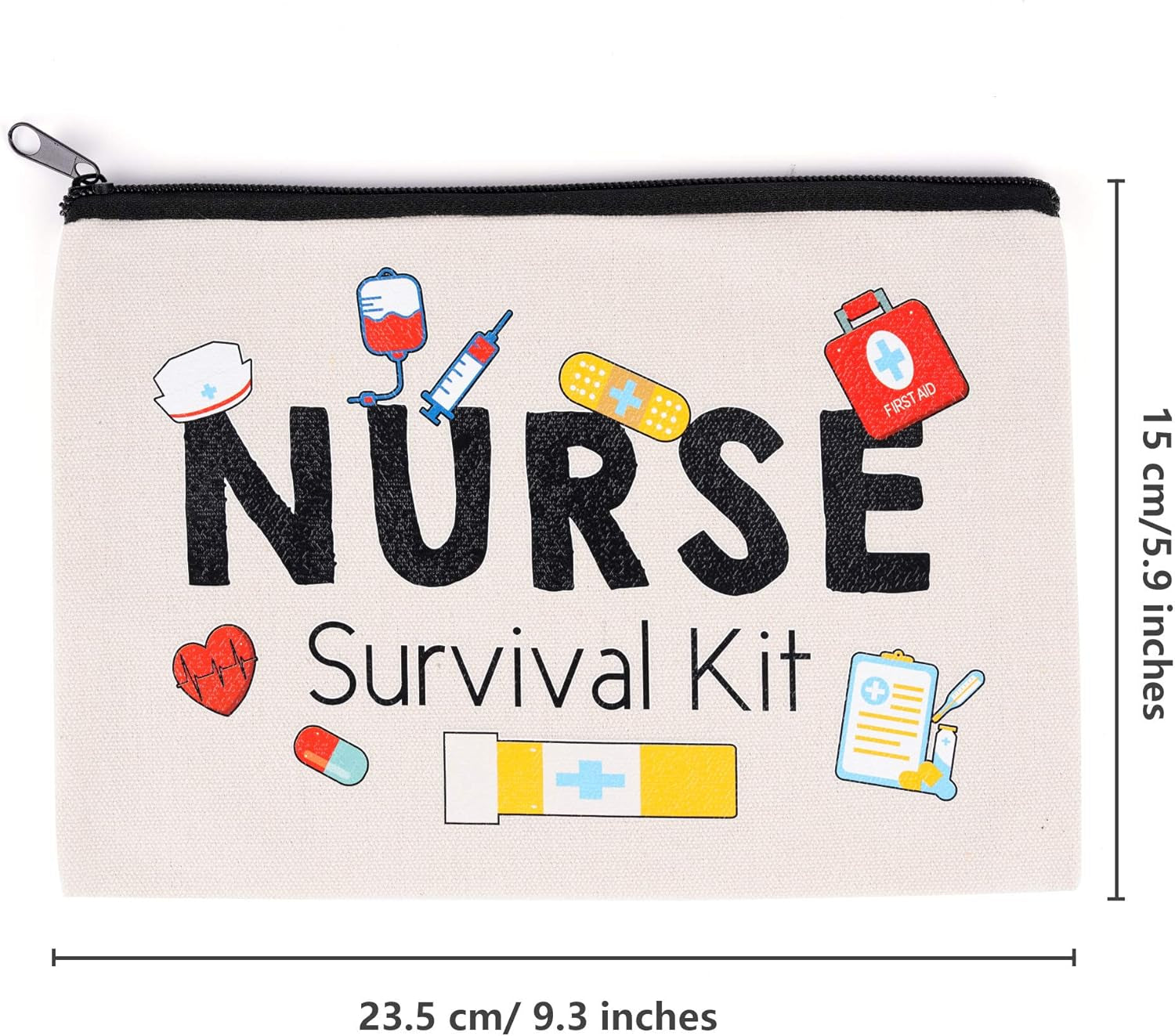 8 Pieces Nurse Survival Kit Makeup Bags Nurse Appreciation Gifts CNA Week Gifts, Funny Cosmetic Bag, Practitioner Gifts, Toiletry Bag for Supplies