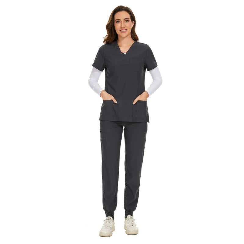 Cozyfit Scrubs for Women Luna Vital Set - Stretch V-Neck Scrub Top & Jogger Pant with 8 Pockets Clothes Workwear Womenswear Comfort
