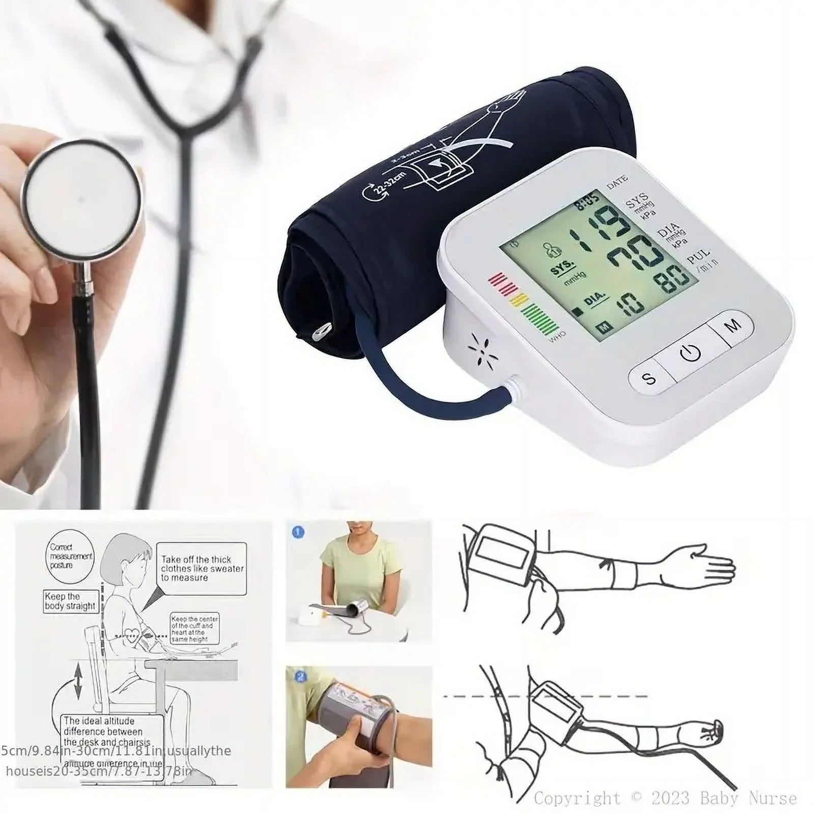 Blood Pressure Monitor, Digital Wrist Blood Pressure Machine, Automatic Cuff BP Detector, 2X99 Readings Memory Large Display Voice, with Carrying Case