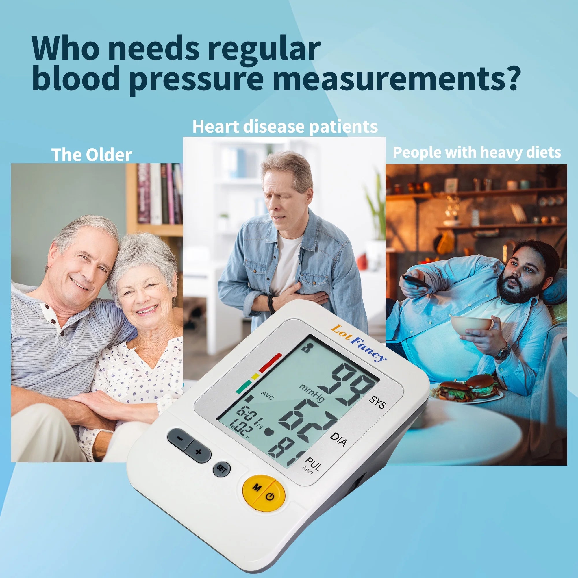 Arm Blood Pressure Monitor with Adaptor and Large Cuff, BP Digital Machine for Home Use