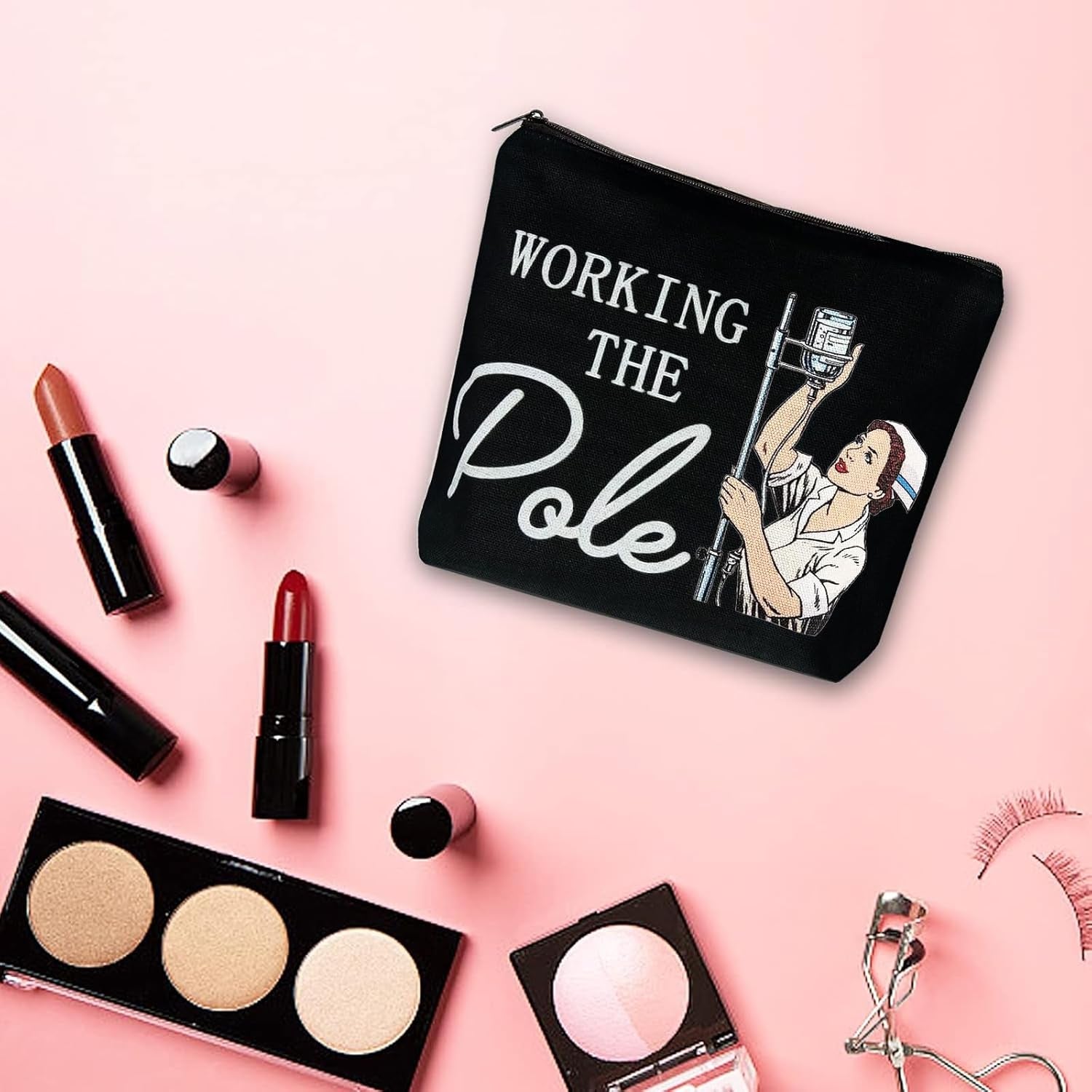 Working the Pole Nurse Makeup Bag,Er Emergency Room ICU Nurse Gift for Women,Nurse Accessories for Work,Nurse Graduation Gift,Nurse Tote Bag RN Nursing Bag for Work