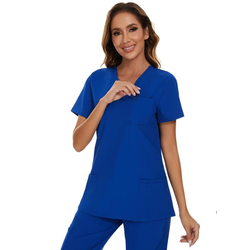 COZYFIT Scrub Tops for Woman - Soft Stretch, V-Neck Top Scrubs with 3 Pockets, Easy Care for Women